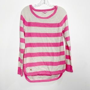 Lily Pulitzer Pink White Striped Sweater Size Large